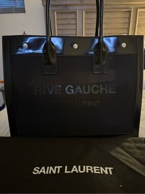 Saint Laurent Black Rive Gauche Tote